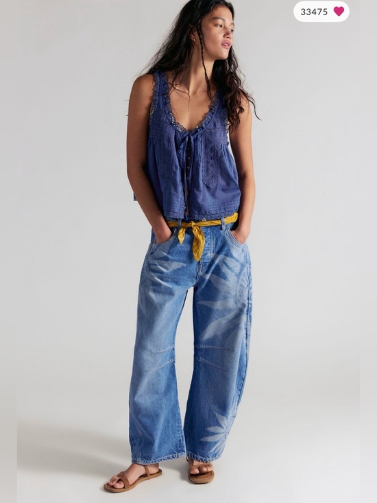 Free People Pants - We the Free by Free People Printed Good Luck Barrels ~ Sun Dazed